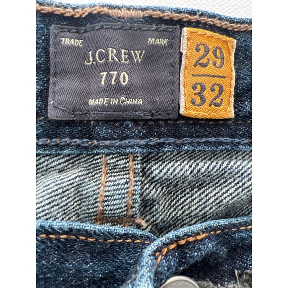 J.Crew 770 Jeans Mens 29x32 Blue 100% Cotton Denim Straight Fit Distress Classic - Picture 7 of 9